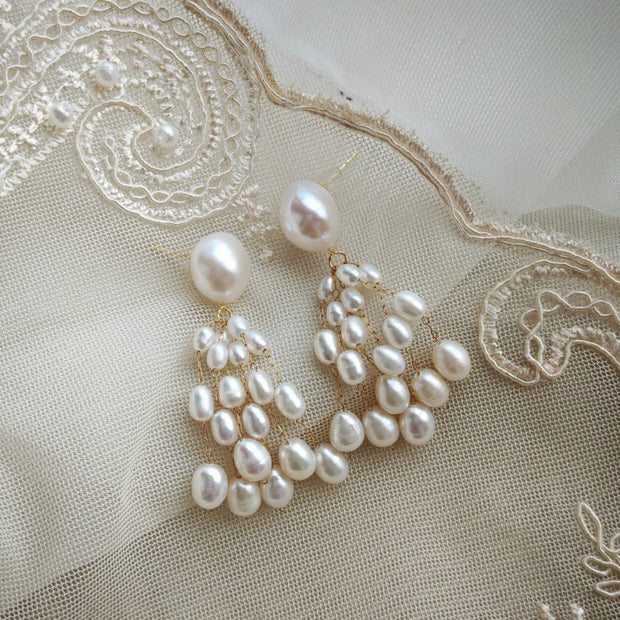 ethereal pearl and silver whispers earrings