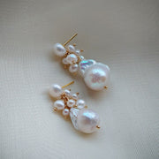 handmade original natural pearl earrings