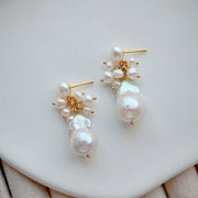 handmade original natural pearl earrings
