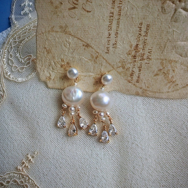 artisan natural pearl earrings