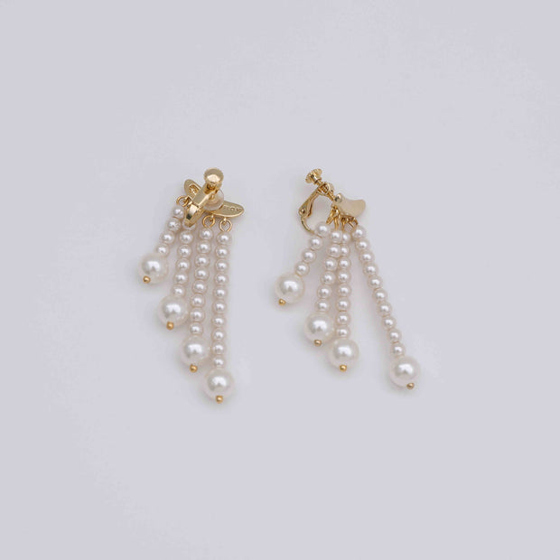 french long tassel earrings vintage pearl earrings