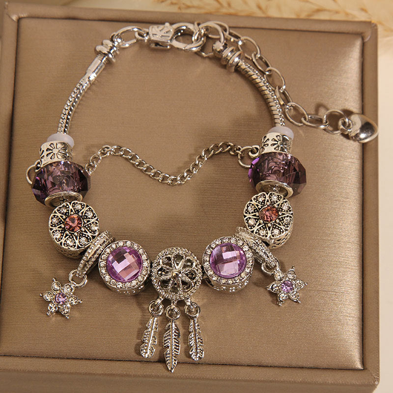 original design crystal gemstone charm bracelet