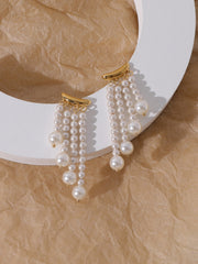 french long tassel earrings vintage pearl earrings