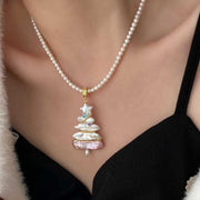 “Sparkling Christmas Tree” baroque pearl pendant