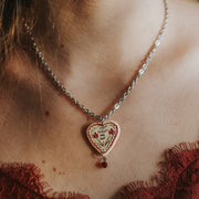 heart print pendants