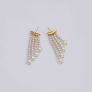 french long tassel earrings vintage pearl earrings