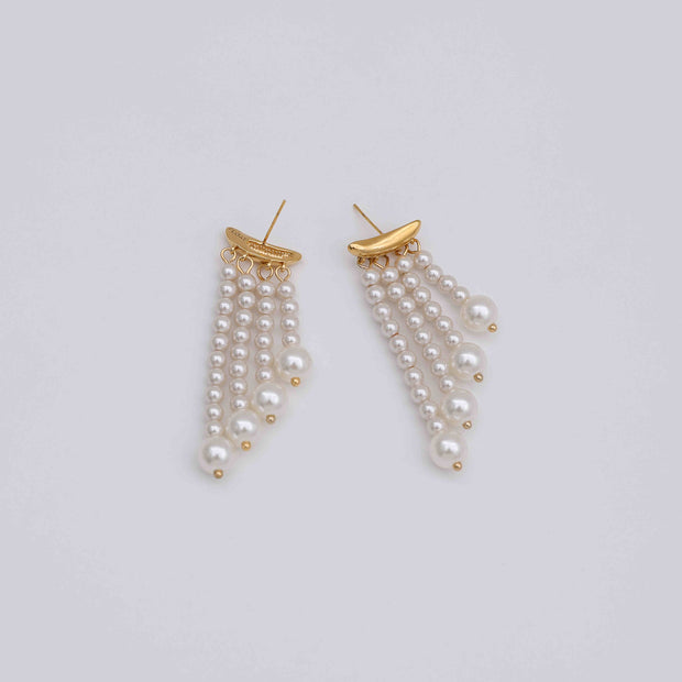 french long tassel earrings vintage pearl earrings