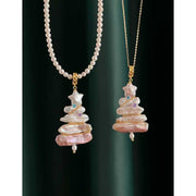 “Sparkling Christmas Tree” baroque pearl pendant