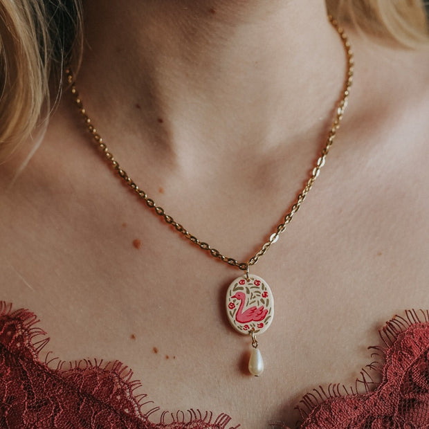 heart print pendants