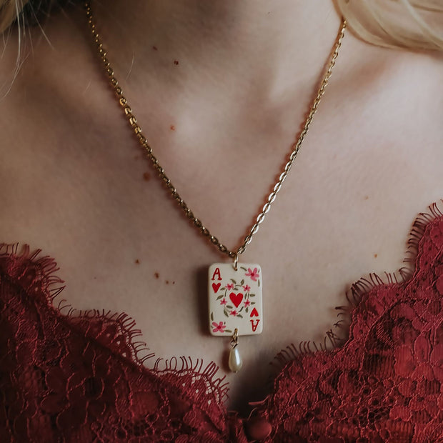 heart print pendants