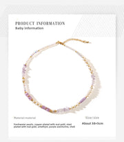 Amethyst Shell Purple Aventurine Baroque Pearl Necklace