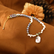 Original Baroque Green Crystal Freshwater Pearl Necklace