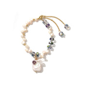 Original Baroque Green Crystal Freshwater Pearl Necklace