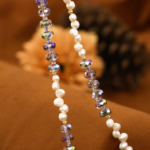 Original Baroque Green Crystal Freshwater Pearl Necklace
