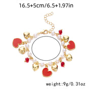 Cute Wild Summer Cherry Love Strawberry Pearl Crystal Bracelet