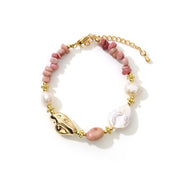 Original Rose Stone Baroque Freshwater Pearl Necklace