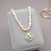 French Style Monet Oil Painting Necklace