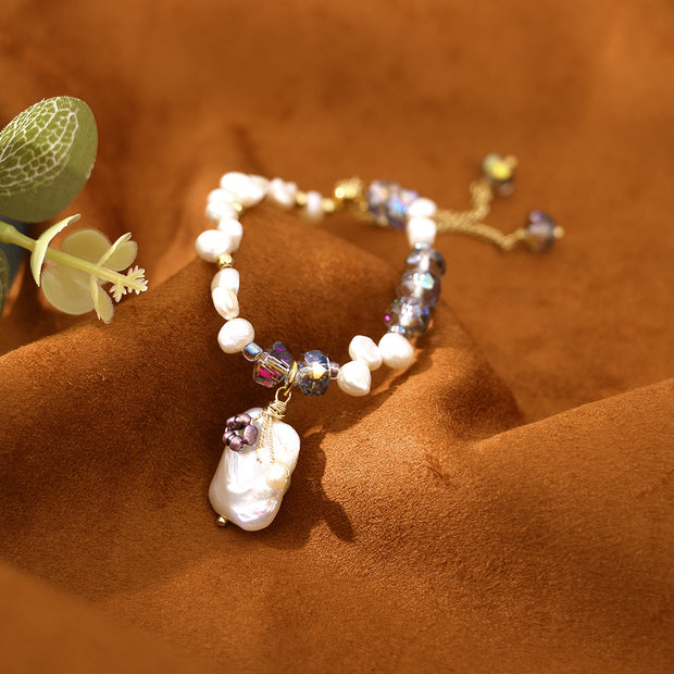 Original Baroque Green Crystal Freshwater Pearl Necklace