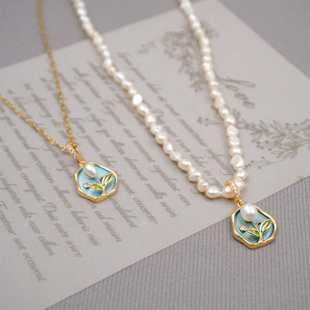 French Style Monet Oil Painting Necklace