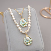 French Style Monet Oil Painting Necklace