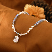 Original Baroque Green Crystal Freshwater Pearl Necklace