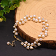 Natural Baroque Pearl Blue Crystal Bracelet