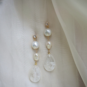 handmade natural baroque pearl sterling silver earrings