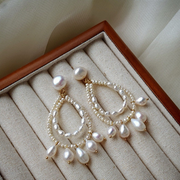 unique baroque pearl sterling silver earrings