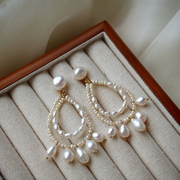 unique baroque pearl sterling silver earrings