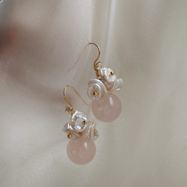artisan baroque pearl handmade silver earrings