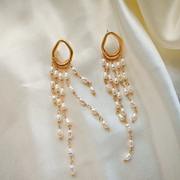 handcrafted sterling silver & natural pearl earrings