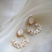 handmade romantic baroque pearl earrings