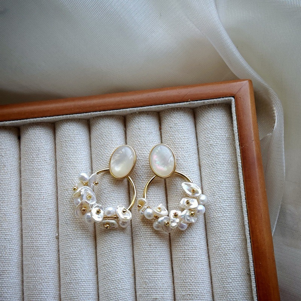 handmade romantic baroque pearl earrings