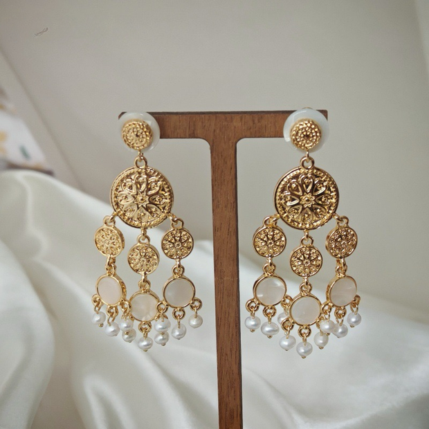 handmade retro baroque pearl earrings