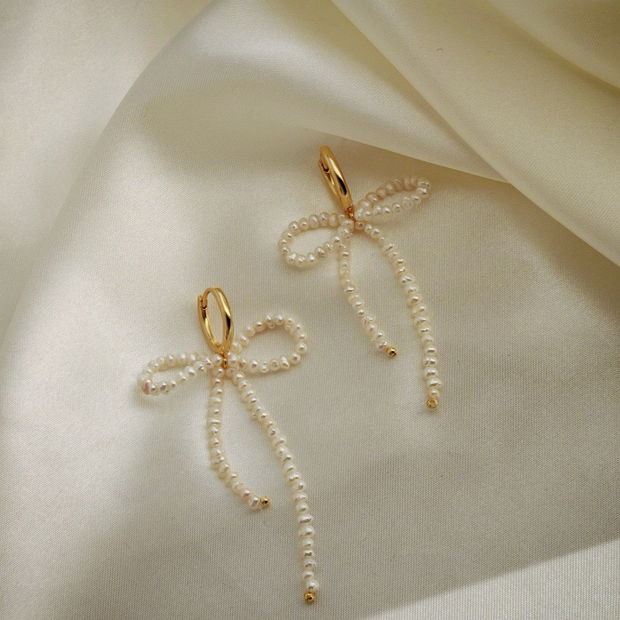 handmade original natural pearl earrings