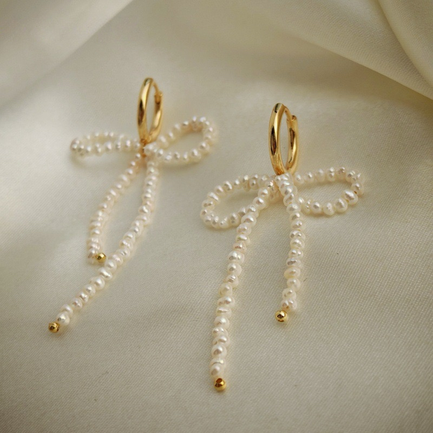 handmade original natural pearl earrings