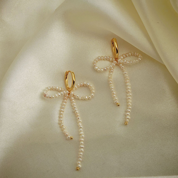 handmade original natural pearl earrings