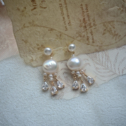 artisan natural pearl earrings
