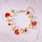 Cute Wild Summer Cherry Love Strawberry Pearl Crystal Bracelet