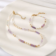 Amethyst Shell Purple Aventurine Baroque Pearl Necklace
