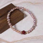 Natural Baroque Pearl Blue Crystal Bracelet