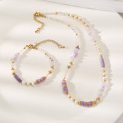 Amethyst Shell Purple Aventurine Baroque Pearl Necklace