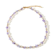 Amethyst Crushed Stone Baroque Natural Pearl Necklace