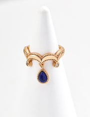 sterling silver vintage natural lapis lazuli ring