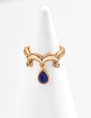 sterling silver vintage natural lapis lazuli ring