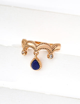 sterling silver vintage natural lapis lazuli ring