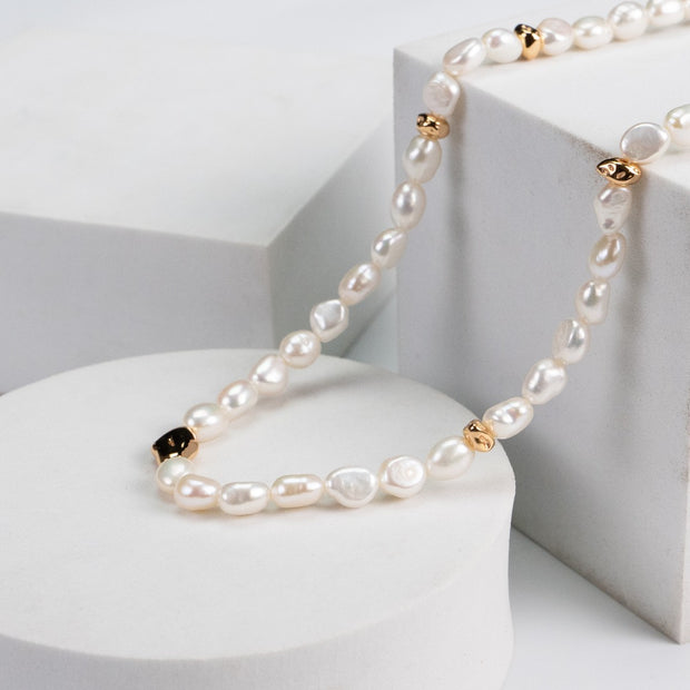 handmade natural baroque pearl necklace