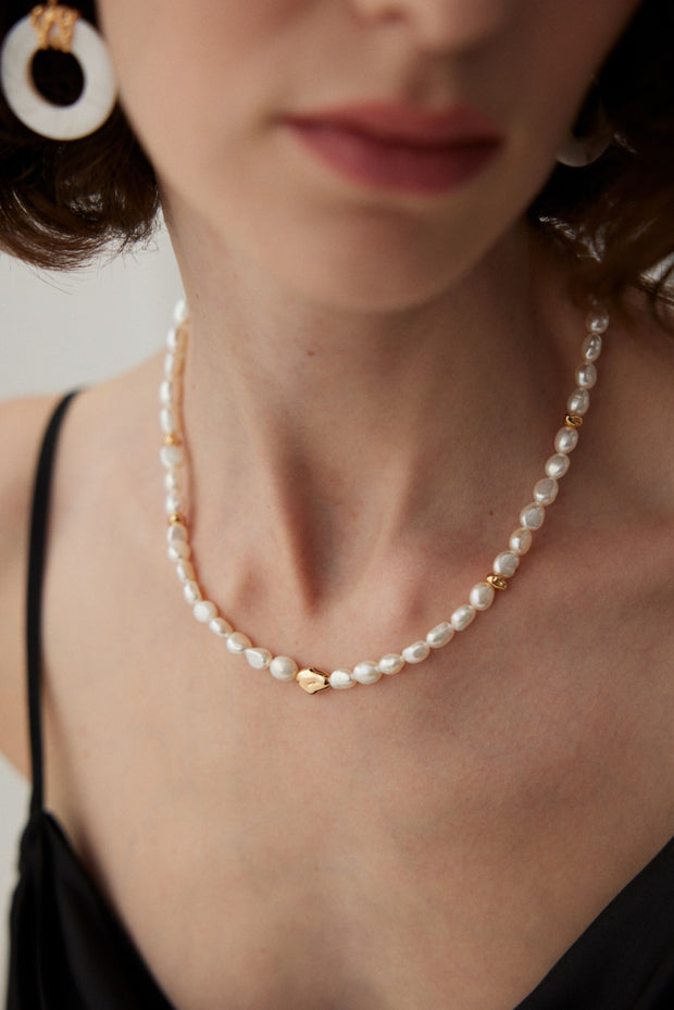 handmade natural baroque pearl necklace